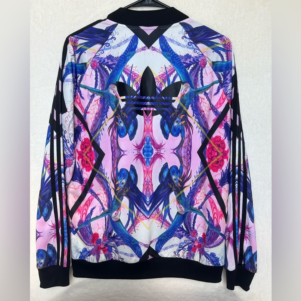 Adidas Originals Florera Optic Bloom Floral Bird Print Track Jacket Large NWOT - Picture 6 of 11